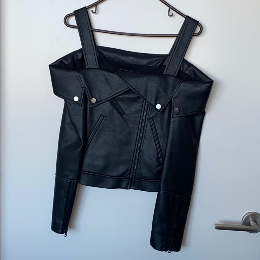 BCBG Leather Shirt Jacket